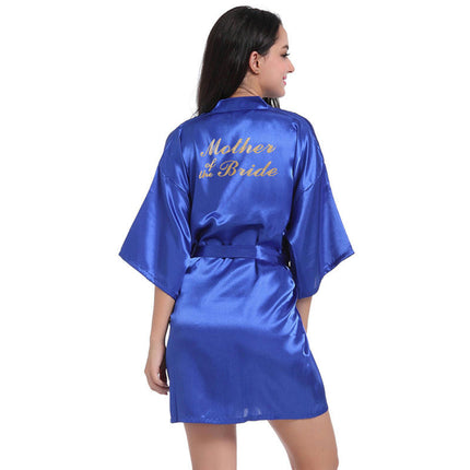 Women's Satin Robe Kimono Bathrobes for Bride Bridesmaid Wedding Party Robes-A5