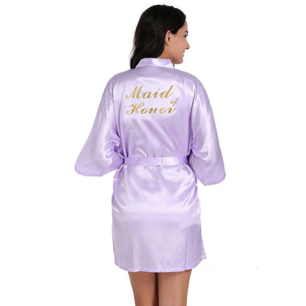 Women's Satin Robe Kimono Bathrobes for Bride Bridesmaid Wedding Party Robes-A6