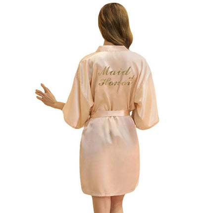 Women's Satin Robe Kimono Bathrobes for Bride Bridesmaid Wedding Party Robes-A6