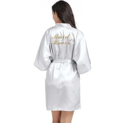 Women's Satin Robe Kimono Bathrobes for Bride Bridesmaid Wedding Party Robes-A6