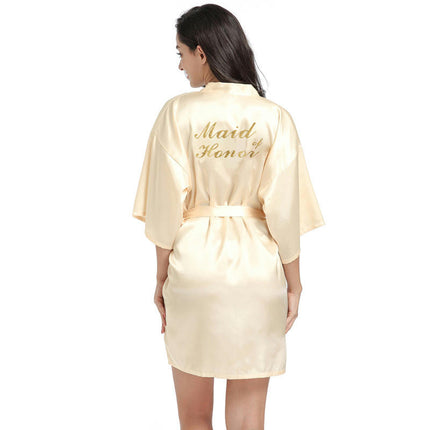 Women's Satin Robe Kimono Bathrobes for Bride Bridesmaid Wedding Party Robes-A6