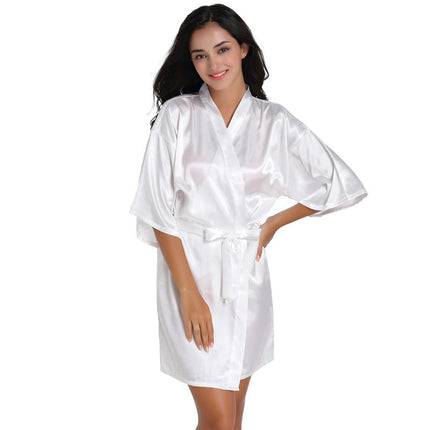 Women's Satin Robe Kimono Bathrobes for Bride Bridesmaid Wedding Party Robes-A8