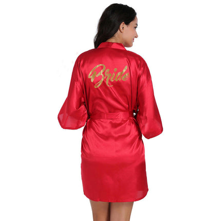 Women's Satin Robe Kimono Bathrobes for Bride Bridesmaid Wedding Party Robes-A8