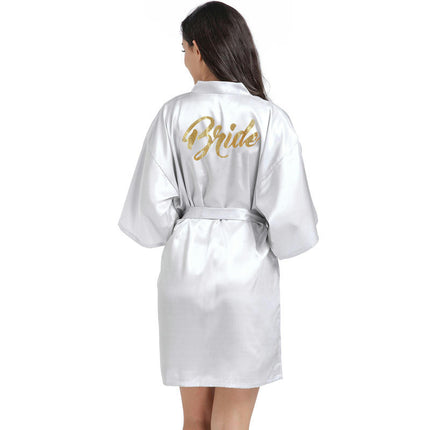 Women's Satin Robe Kimono Bathrobes for Bride Bridesmaid Wedding Party Robes-A8