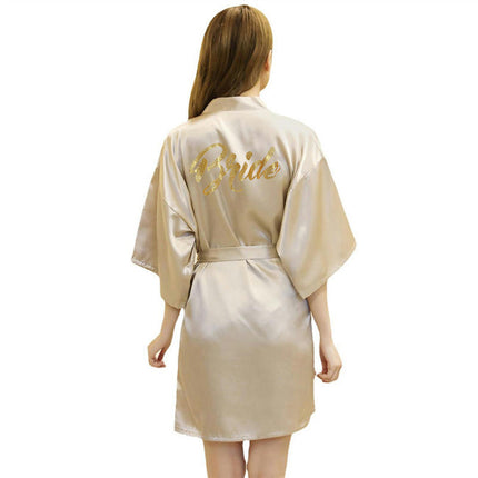 Women's Satin Robe Kimono Bathrobes for Bride Bridesmaid Wedding Party Robes-A8