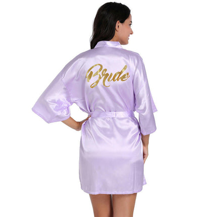 Women's Satin Robe Kimono Bathrobes for Bride Bridesmaid Wedding Party Robes-A8