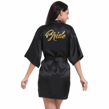 Women's Satin Robe Kimono Bathrobes for Bride Bridesmaid Wedding Party Robes-A8