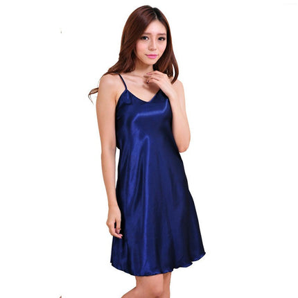 Women's Satin Spaghetti Strap Chemise Sleep Dress Soft Sleepwear