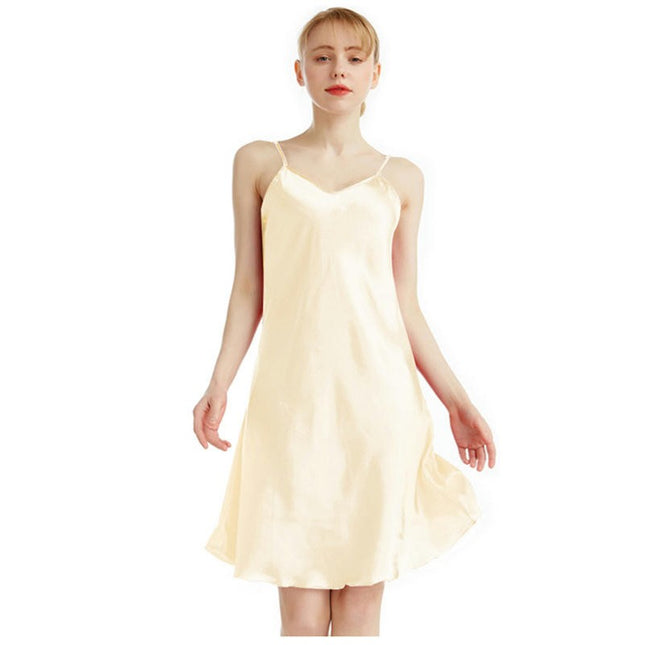 Women's Satin Spaghetti Strap Chemise Sleep Dress Soft Sleepwear