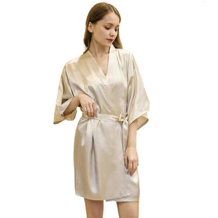 Women's Satin Robes Party Silky Robes Soft Kimono Bathrobe