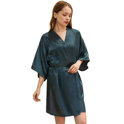 Women's Satin Robes Party Silky Robes Soft Kimono Bathrobe