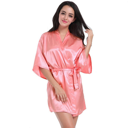 Women's Satin Robes Party Silky Robes Soft Kimono Bathrobe