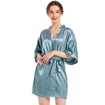 Women's Satin Robes Party Silky Robes Soft Kimono Bathrobe