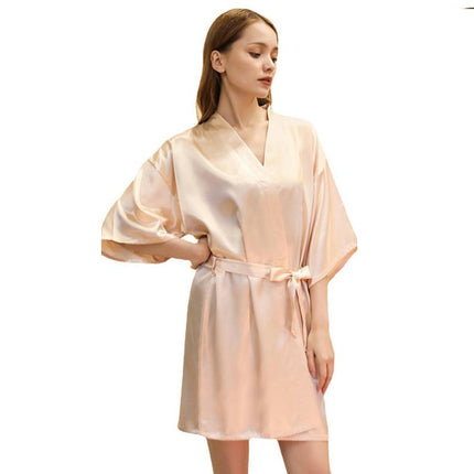 Women's Satin Robes Party Silky Robes Soft Kimono Bathrobe