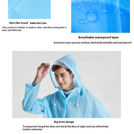 Raincoats For Women Men Reusable Portable Waterproof Long Rain Ponchos with Hoods