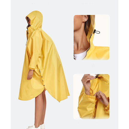 Rain Poncho Jacket Raincoats Coat for Adults Hooded Waterproof Women's Raincoats with Zipper