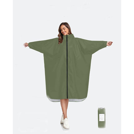 Rain Poncho Jacket Raincoats Coat for Adults Hooded Waterproof Women's Raincoats with Zipper