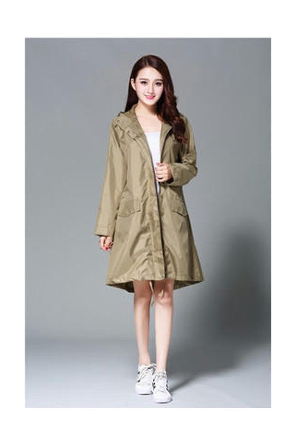 Women's Raincoat Waterproof Rain Poncho Lightweight Hiking Hooded Coat Jacket for Outdoor Activities