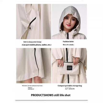 Women's Raincoats Waterproof Rain Poncho Lightweight Hiking Hooded Coat Jacket for Outdoor Activities