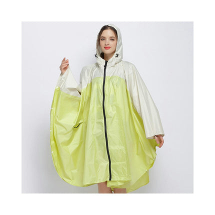 Rain Poncho Jacket Coat for Adults Hooded Waterproof with Zipper Outdoor Women's Raincoats