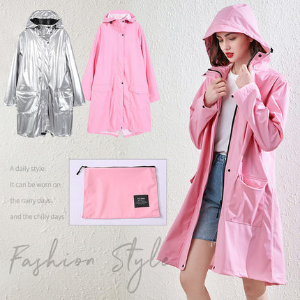 Womens Raincoats Waterproof Rain Poncho Reusable Hiking Hooded Coat Jacket for Outdoor Hiking Camping