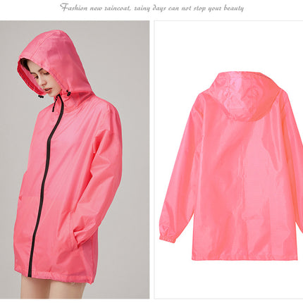 Women's Raincoats Packable Waterproof Running Rain Coat Cycling Jacket Windbreaker With Hood