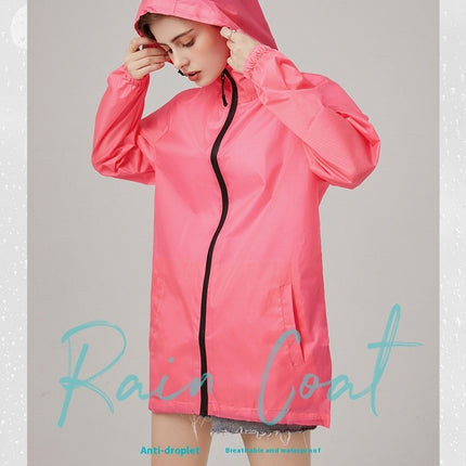 Women's Raincoats Packable Waterproof Running Rain Coat Cycling Jacket Windbreaker With Hood