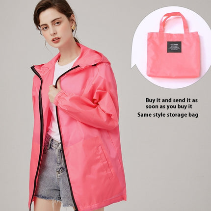 Women's Raincoats Packable Waterproof Running Rain Coat Cycling Jacket Windbreaker With Hood