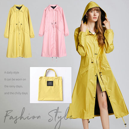 Women's Raincoats Packable Long Rain Jacket Hooded Rain Poncho Waterproof Lightweight Raincoat