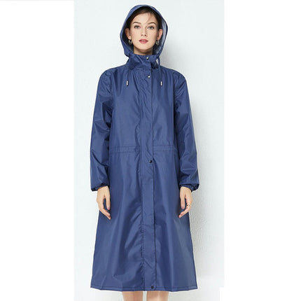 Women's Long Raincoats Waterproof Hooded Windbreaker Jacket Outdoor Lightweight Travel Rain Coats