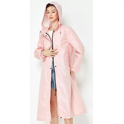 Women's Long Raincoats Waterproof Hooded Windbreaker Jacket Outdoor Lightweight Travel Rain Coats