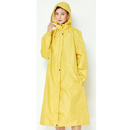 Women's Long Raincoats Waterproof Hooded Windbreaker Jacket Outdoor Lightweight Travel Rain Coats