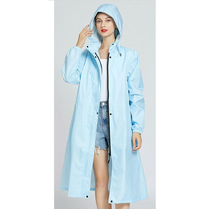 Women's Long Raincoats Waterproof Hooded Windbreaker Jacket Outdoor Lightweight Travel Rain Coats