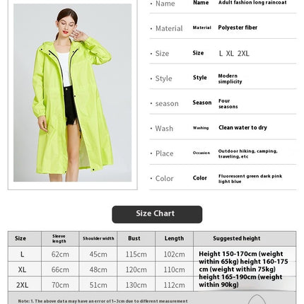 Women's Long Raincoats Waterproof Hooded Windbreaker Jacket Outdoor Lightweight Travel Rain Coats