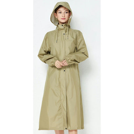 Women's Long Raincoats Waterproof Hooded Windbreaker Jacket Outdoor Lightweight Travel Rain Coats