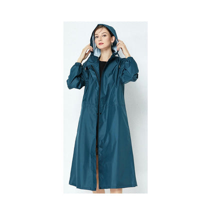 Women's Long Raincoats Waterproof Hooded Windbreaker Jacket Outdoor Lightweight Travel Rain Coats