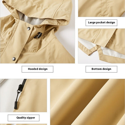 Women's Long Raincoats for Adults Raincoat Waterproof Rain Jacket Camping Hiking Outerwear