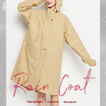 Women's Long Raincoats for Adults Raincoat Waterproof Rain Jacket Camping Hiking Outerwear