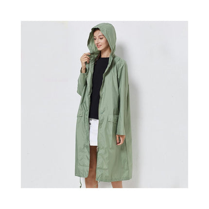 Long Waterproof Raincoat Women's Raincoats Rain Jacket Poncho with Pocket for Hiking Camping