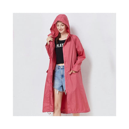 Long Waterproof Raincoat Women's Raincoats Rain Jacket Poncho with Pocket for Hiking Camping