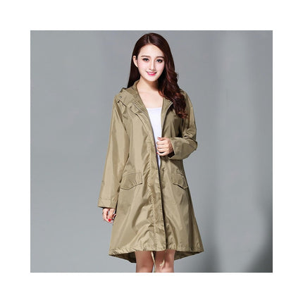 Long Waterproof Raincoat Women's Raincoats Rain Jacket Poncho with Pocket for Hiking Camping