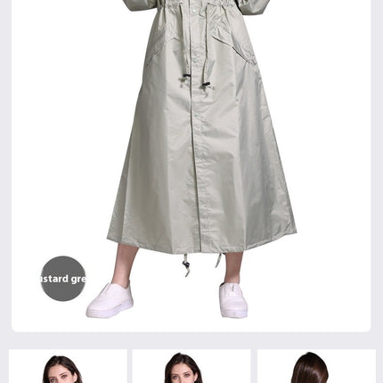 Women's Raincoats Long Waterproof Raincoat Poncho with Pocket windbreaker Jacket for Outdoor