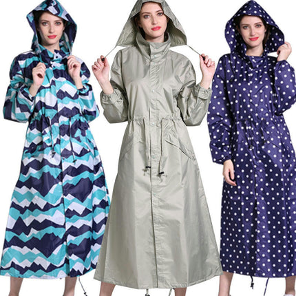 Women's Raincoats Long Waterproof Raincoat Poncho with Pocket windbreaker Jacket for Outdoor