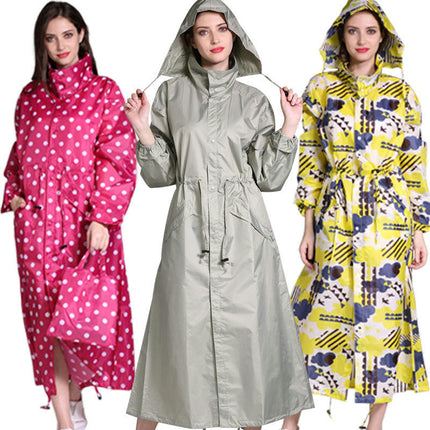 Women's Raincoats Long Waterproof Raincoat Poncho with Pocket windbreaker Jacket for Outdoor