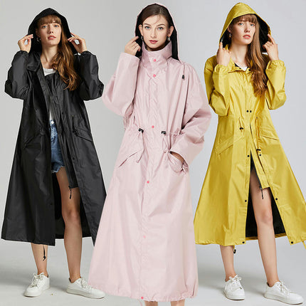 Rain Coats,Women's Waterproof Raincoat Long Outdoor Rain Jacket with Zipper Outdoor Raincoats