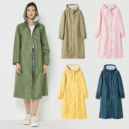 Womens Raincoats Waterproof Breathable Rain Jacket Long Outdoor Hiking Travel Raincoat