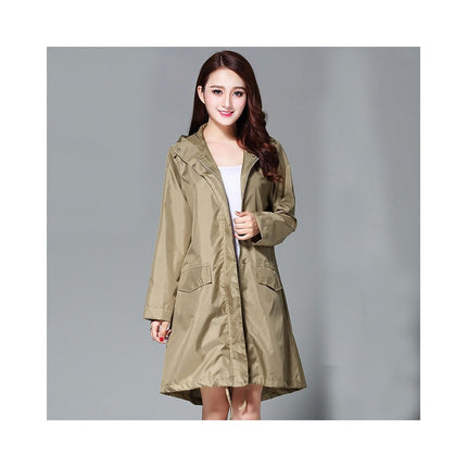 Womens Raincoats Waterproof Breathable Rain Jacket Long Outdoor Hiking Travel Raincoat-A