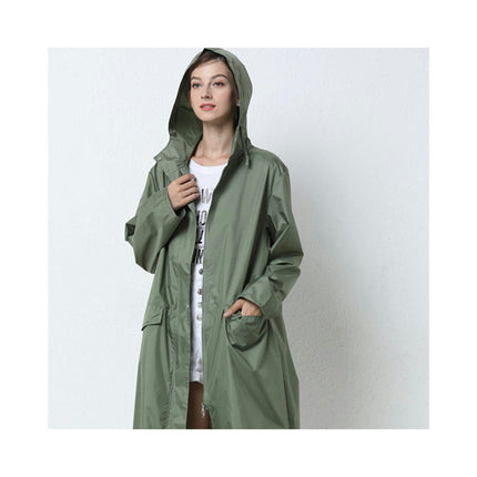 Womens Raincoats Waterproof Breathable Rain Jacket Long Outdoor Hiking Travel Raincoat-A