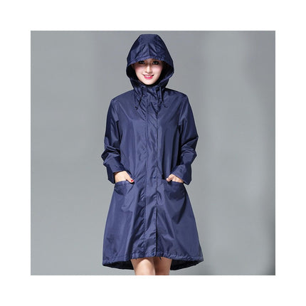 Womens Raincoats Waterproof Breathable Rain Jacket Long Outdoor Hiking Travel Raincoat-A