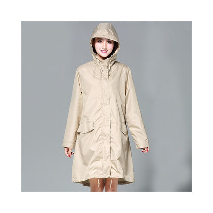 Womens Raincoats Waterproof Breathable Rain Jacket Long Outdoor Hiking Travel Raincoat-A